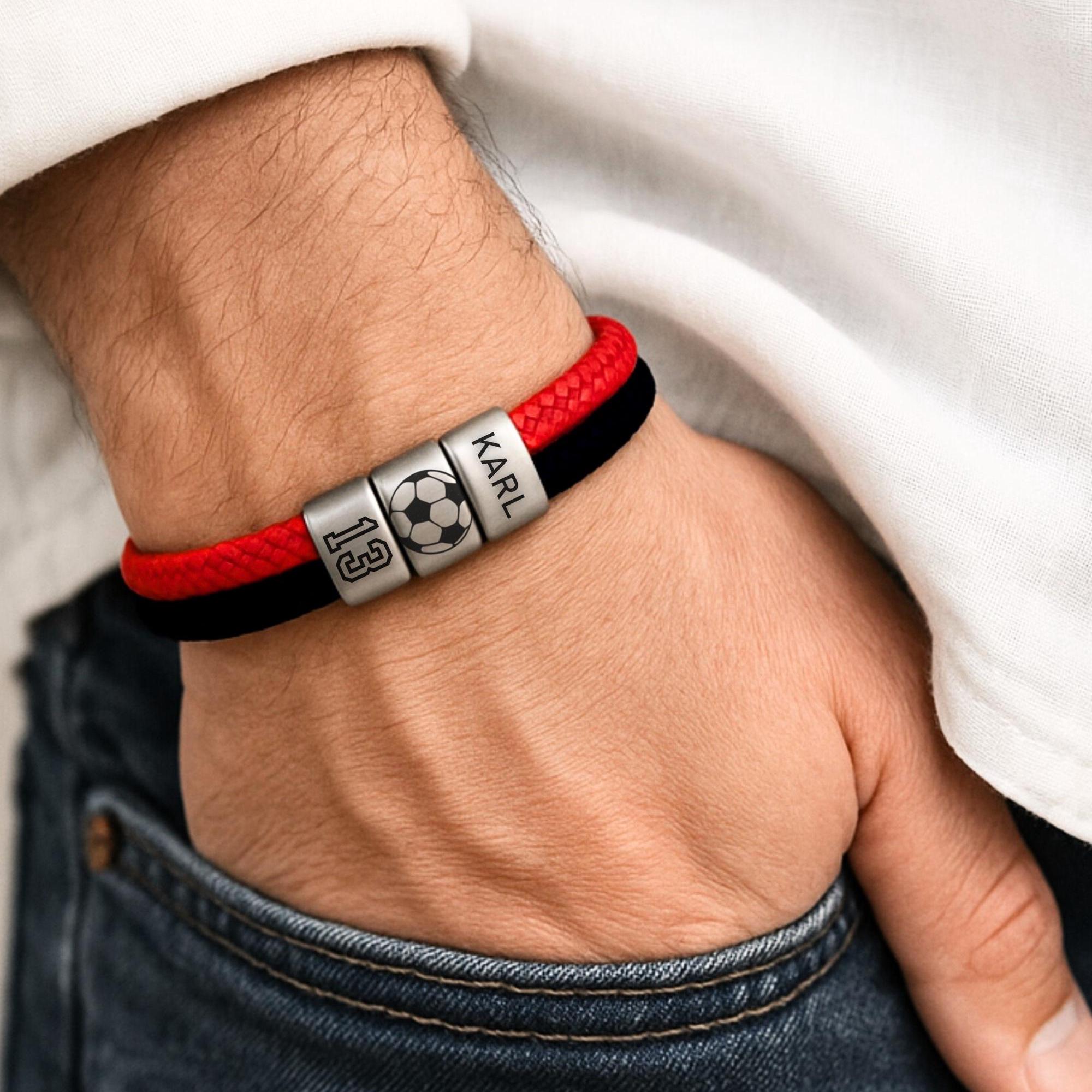 6 Stuks Love Soccer Armbanden - Voetbal Kralen Armband Set Voor Vrouwen & Fans - Stapelbaar