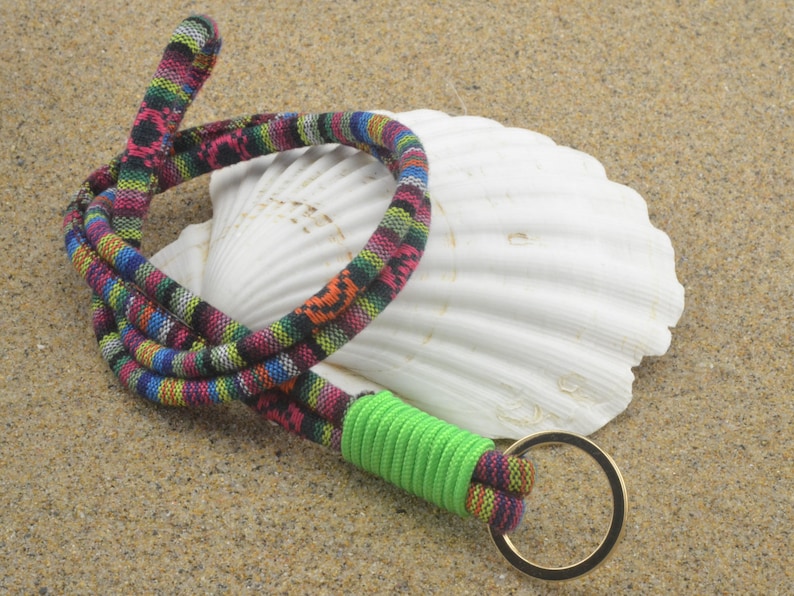 Ethnic Lanyard Multicolor Cotton Cord Key Holder Car Accessories Tribal Gift Surfer Lanyard