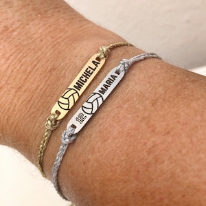 Personalized Volleyball Bracelet – Name & Number Charm – Squad Colors Wristband – Gift for Players, Coaches, Moms – Varsity Matchday Jewelry