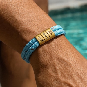Personalisiertes Wasseraerobic Armband: Edelstahl Aqua Fitness Schmuck - Aqua Rope Band für Schwimmer, Sportler oder Trainer