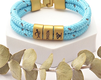 Water Aerobics Bracelet Personalized Workout Bracelet Aqua Fitness Swimmer Gift Water Gym Jewelry Personal Trainer Gift Swimming Bracelet