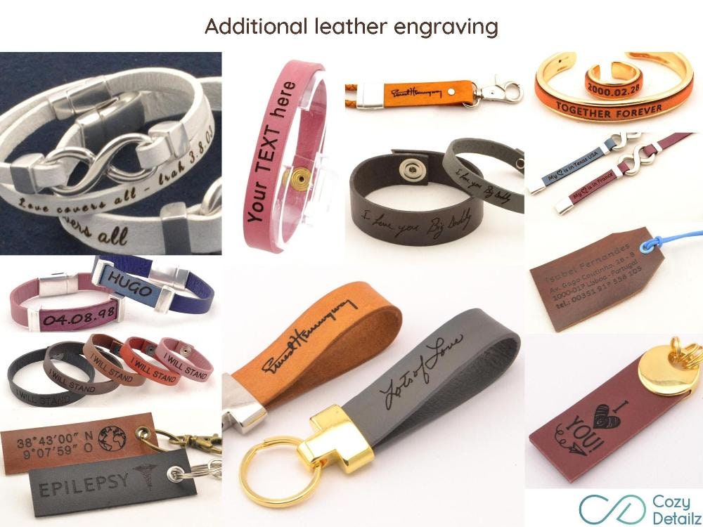 Engraved Leather Additional Custom Leather Engraving Etsy UK