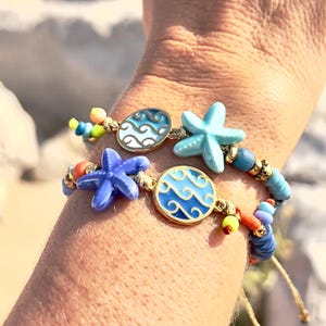 Beach Wave Bracelet: Boho Starfish Charm, Coastal Jewelry