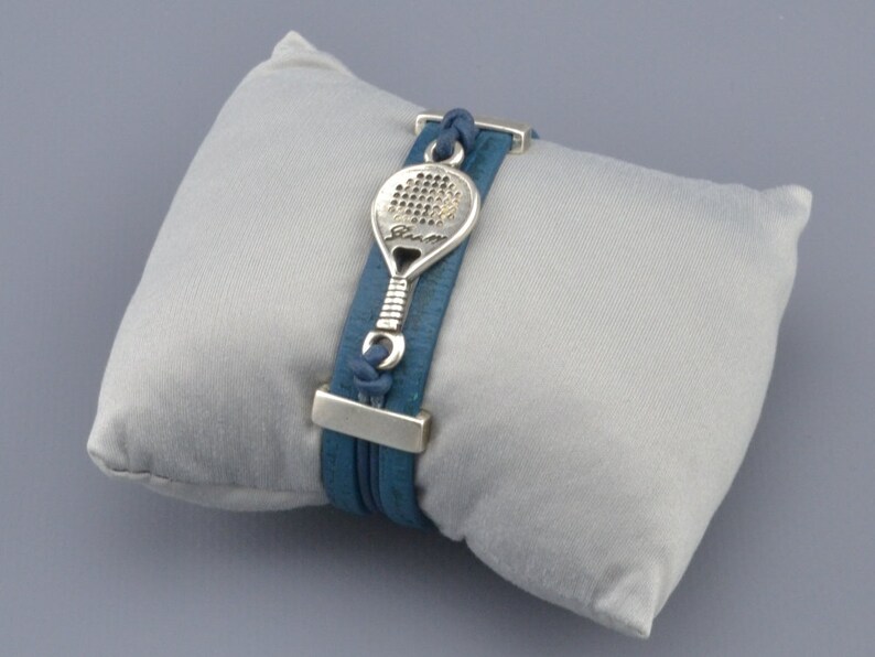 racquet player gift sports fan racquetball bracelet racquet charm Playful tennis racquet leather bracelet paddle bracelet
