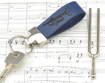 Music Lover Gift Trumpet Keychain Personalized Music Instrument Keychain Brass Instrument Keychain Trumpetist Gift Music Teacher Gift