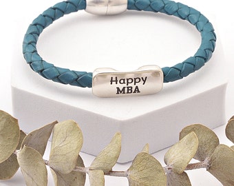 Personalized Graduation Gift Custom Graduation Bracelet Engraved Graduation Jewelry College High School MBA Keepsake Grad Student Gift