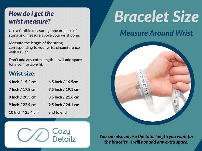 Cozy Detailz  Size Chart Guide