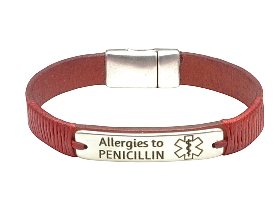 Penicillin Allergy Bracelet Medical Alert Bracelet PTSD Etsy