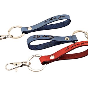 Leather Engraved Keychain Actual Handwriting Keychain Personalized Signature Keychain Handwritten Christmas Gift Custom Keepsake Keychain