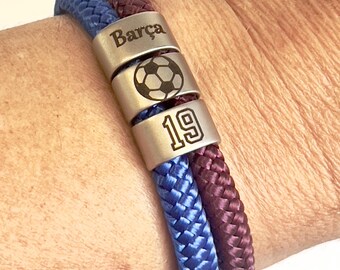 Personalized Barcelona Soccer Bracelet: Custom Player Number