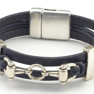 Cozy Detailz - Horse Bracelet, Snaffle Bit Bracelet, Leather Jewelry Equestrian, Cowgirl Bit Bracelet, Mens Leather Bracelet, Gift for Horse Lover