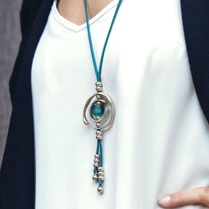 Einzigartige Frauen Statement Halskette Lange Boho Halskette Boho Schmuck Geschenk Frau Geometrische Design Halskette Boho Perlen Statement Schmuck