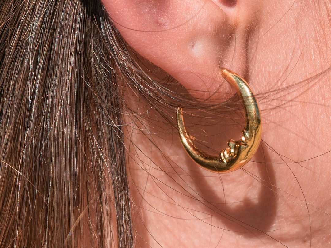 ★2022SS新作★MZUU★Silhouette Hoop Earrings 14ct Vermeil on Sterling Silver Mia Wave Hoop Earring by