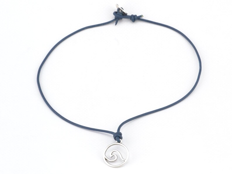 Mens Surf Necklace Black Wave Necklace Surfer Jewelry Ocean Etsy