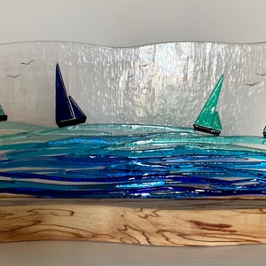 Fused glass boat panel