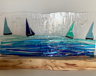 Fused glass boat panel