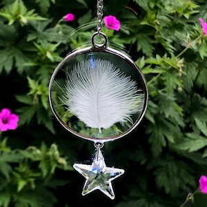 Angel Feather Suncatcher featuring Swarovski Crystal Star, Brightest Star in the Sky