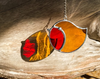 Stained Glass Robin Suncatcher, Memorial Gift, Window Decoration