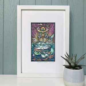 Saint Brendan the Navigator Giclée Print, Brendan the Voyager, Irish Art Print, Unframed Print
