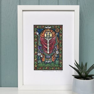 Saint Patrick of Ireland  Giclée Print from Original Artwork, Stained Glass Art, Irish Art