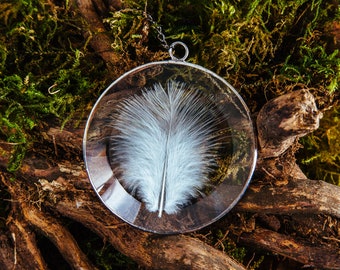 Angel feather suncatcher in bevelled glass