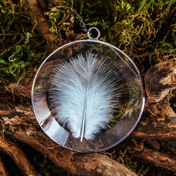 Angel feather suncatcher in bevelled glass