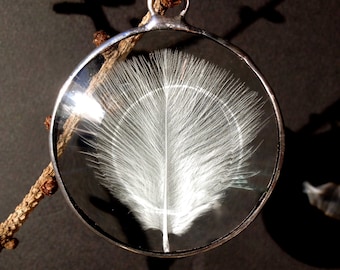 Mini Angel Feather in Hand Polished Bevelled Glass Sun Catcher.