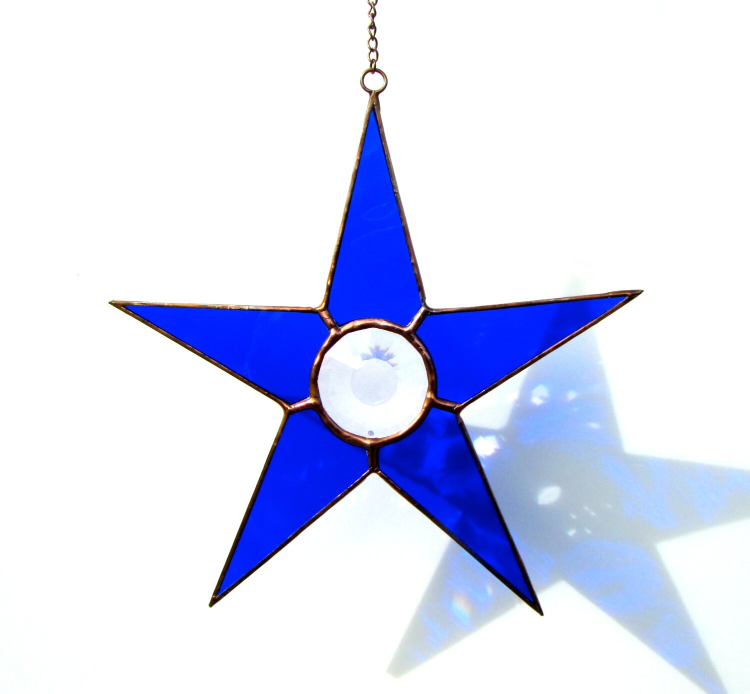 Stained Glass Crystal Star Suncatcher Etsy