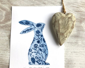 Meadow A5 Hare Intaglio Print