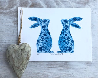 A5 'Meadow Hares' Digital Art Prints