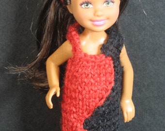 red Hand crocheted Mattel Kelly Doll Clothes