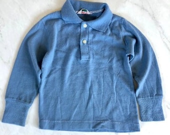 Camisa vintage de bebé Healthtex / ropa vintage para bebé / camisa con cuello para bebé / ropa azul para bebé / ropa Healthtex / ropa para niños de los años 60