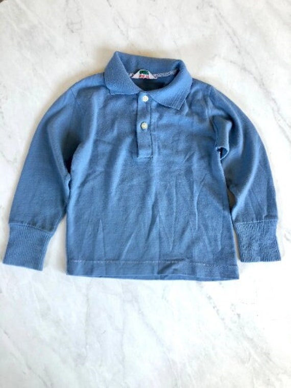 Vintage Healthtex Baby Shirt | vintage baby clothes | collared baby shirt | blue baby clothes | healthtex clothing | 60s kids clothes