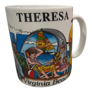Vintage Theresa Mug | Personalized Mug |  Theresa gift | retro mug Virginia Beach | Collectible mug | coffee cup | Virginia Beach mug