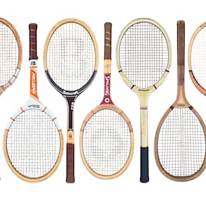 Vintage Wooden Tennis Rackets -Single {CHOICE} | for Decor | Wilson Spalding Bancroft Donnay Service Ace etc | 1950s 1960s 1970s aesthetic