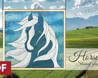 Horse Stained Glass Pattern PDF – Majestic and Elegant Design