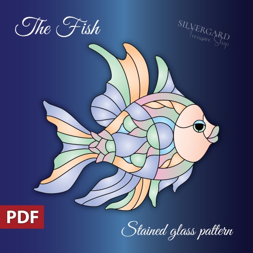 Betta Fish Stained Glass Digital Pattern Suncatcher Window Etsy