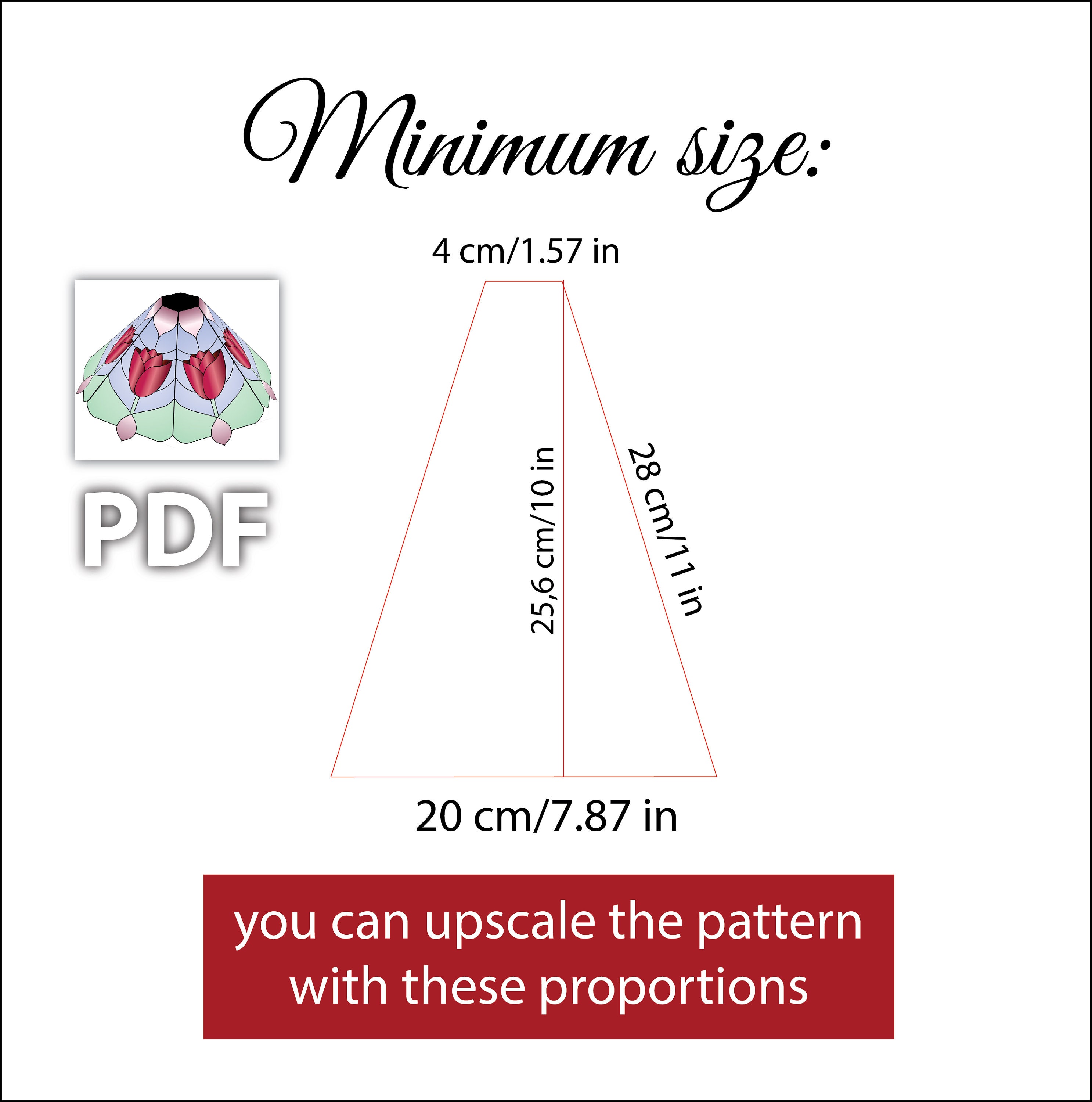 Tiffany Lamp Pdf Pattern Tulip Stained Glass Panel Beginner - Etsy