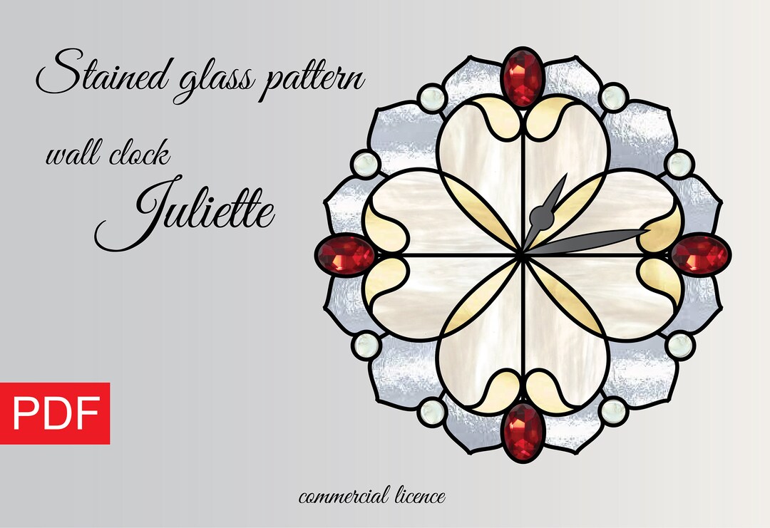 Stained Glass Pattern Wall Clock Juliette Download Pdf Resizable ...