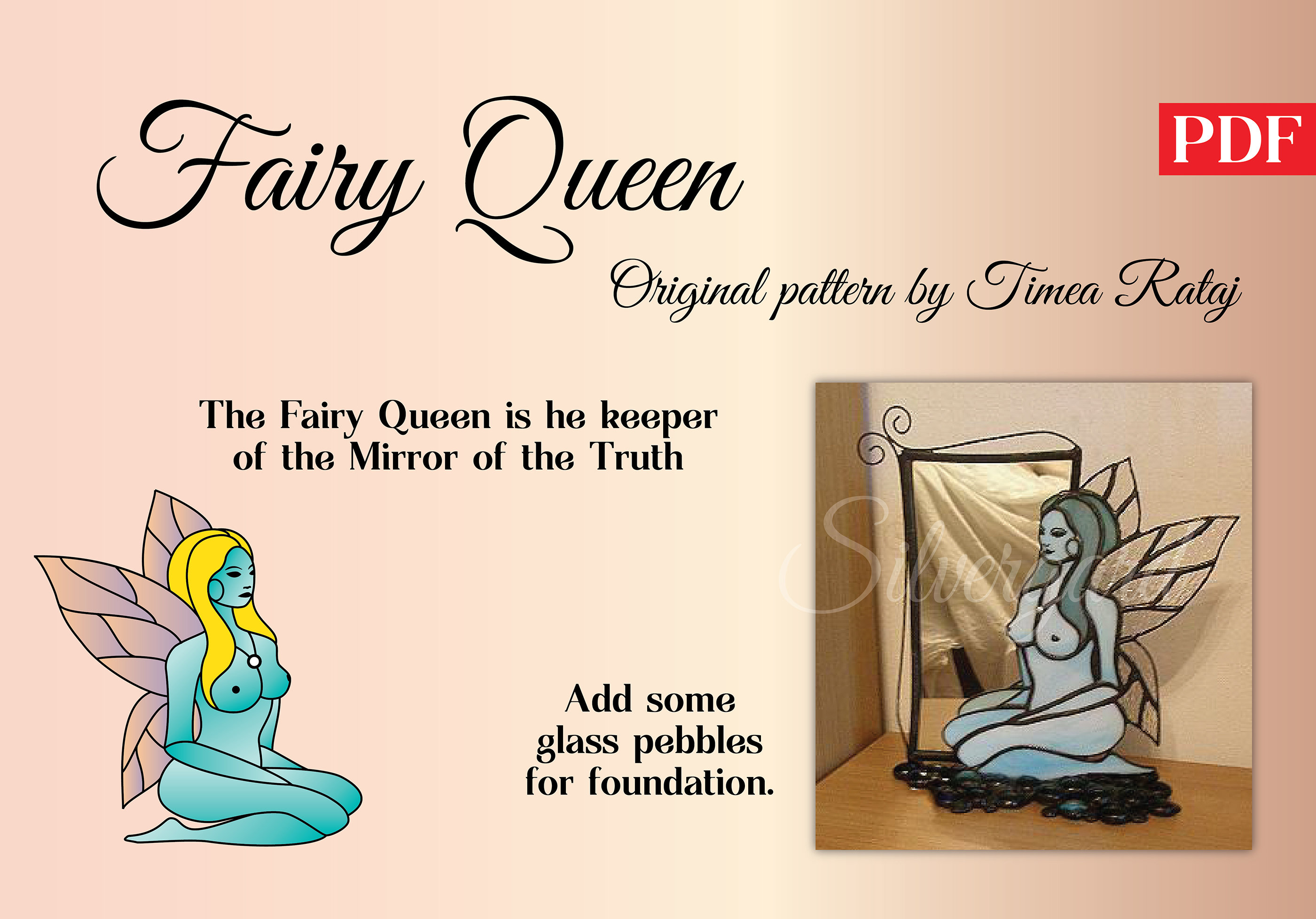 Stained Glass Pattern FAIRY QUEEN Downoad Printable Resizable Pdf ...
