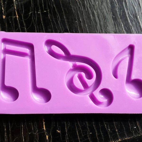 Music notes silicone mold - 3 cavities