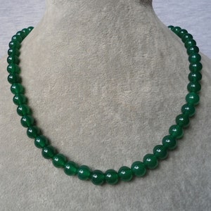 8mm jade necklace,Green jade necklace,wedding necklace,bridesmaid  necklace,  Pure Natural jade jewelry,wedding gift, Agate Necklace,