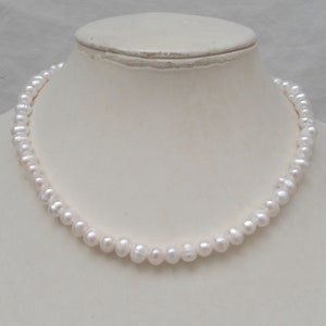 7-8mm white Freshwater pearl necklace,pearl necklace,Freshwater pearl necklace,pearl necklace,wedding necklace,necklace,bridesmaid necklace