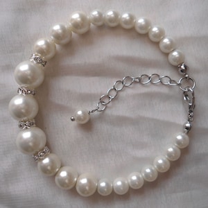 Ivory Pearl Bracelet,pearl And Rhinestone Bracelet,pearl Bracelet,Wedding Jewelry,Pearl Jewelry,Bridesmaid Bracelet,Rhinestone Bracelet,