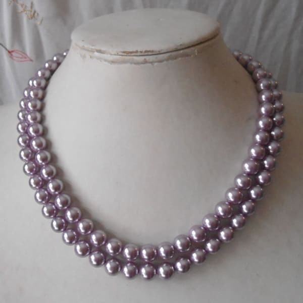 purple Pearl Necklace,Wedding necklace, Shell Pearl Necklace, Pearl Necklace,Wedding Jewelry,Bridesmaid Necklace, Necklace,