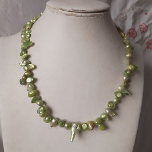 green pearl necklace,Dyed pearl necklace, Freshwater Pearl Necklace,Wedding necklace,children necklace,kid necklace,little girl necklace,