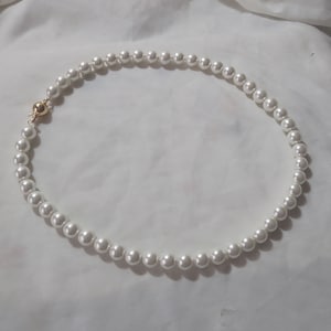8mm pearl necklace,Ivory pearl necklace,pearl necklace,wedding necklace,bridesmaid  necklace, Glass pearl necklace,wedding gift, Necklace,