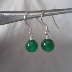 8mm green jade earrings,jade Earrings,Natural gemstone,Dangle Earrings,Earrings,Wedding Jewelry,Bridesmaid Earrings,Wedding Party Gift