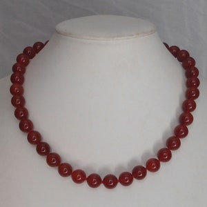 10mm Agate necklace,Red Agate necklace,wedding necklace,bridesmaid  necklace,  Pure Natural Agate jewelry,wedding gift, Agate Necklace,