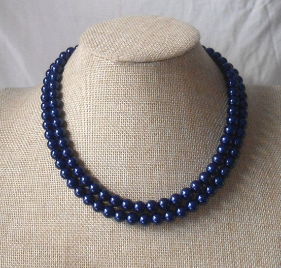 Sterling Silver Navy Blue Pearl Pendant Necklace - Available with Matching  Earrings and Other Metal Options